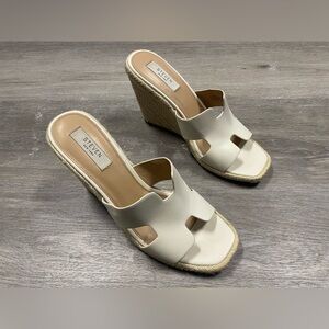 Steven New York Pacen Espadrille Wedge Sandals White Bone Color Women’s Size 9